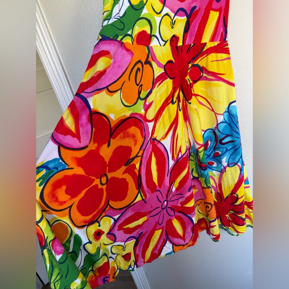 Jams World Multicolor Floral Midi Dress in Yellow, Pink, Blue, Green - Picture 9 of 14